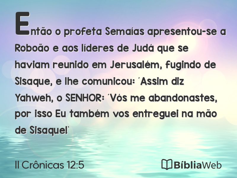 II Crônicas 12:5 em imagem para compartilhar