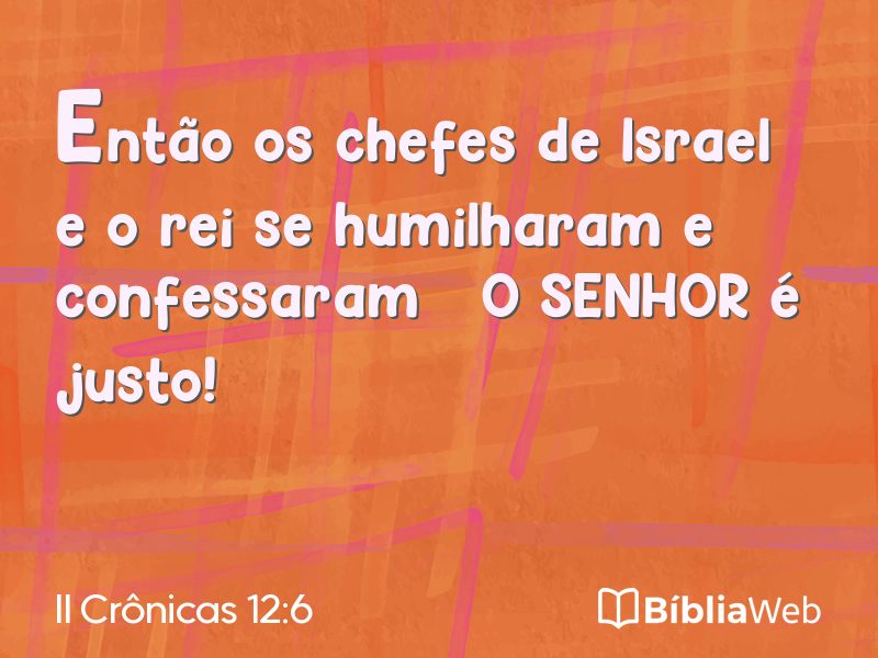 II Crônicas 12:6 em imagem para compartilhar