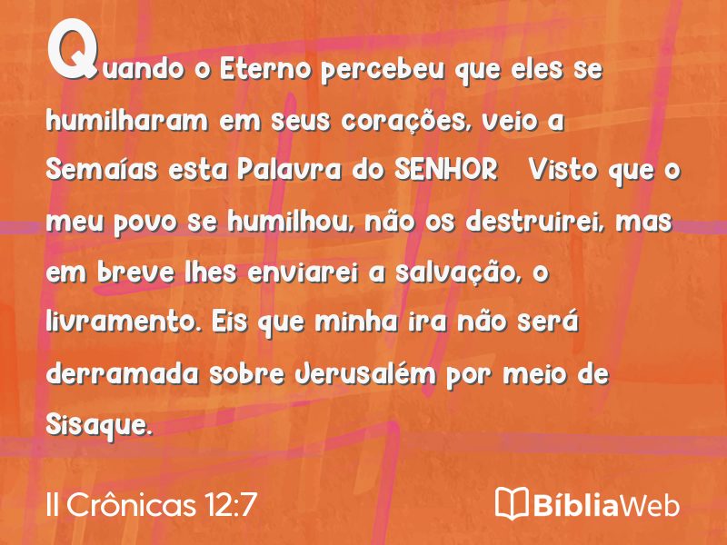 II Crônicas 12:7 em imagem para compartilhar