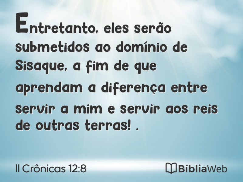 II Crônicas 12:8 em imagem para compartilhar