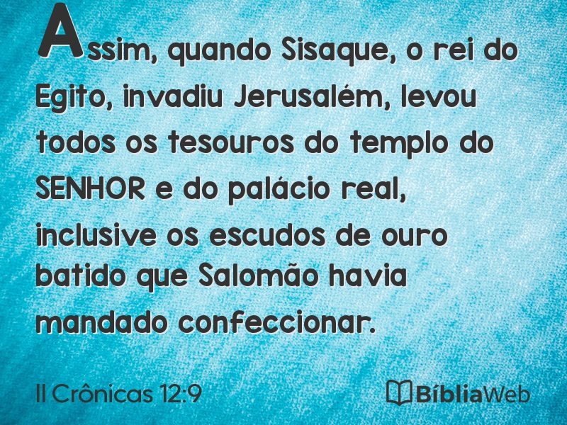 II Crônicas 12:9 em imagem para compartilhar