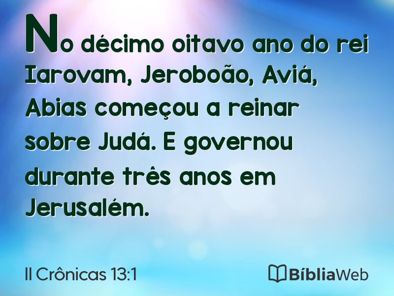 II Crônicas 13:1 em imagem para compartilhar