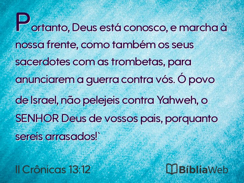 II Crônicas 13:12 em imagem para compartilhar
