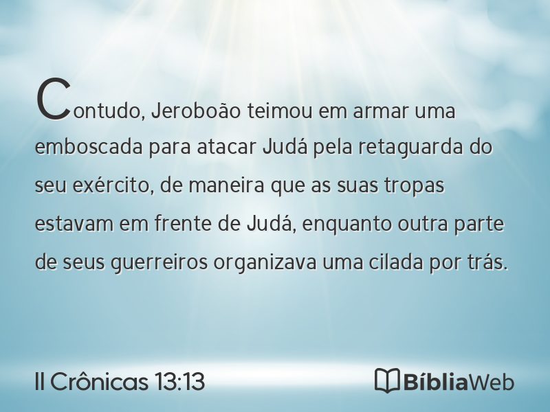 II Crônicas 13:13 em imagem para compartilhar