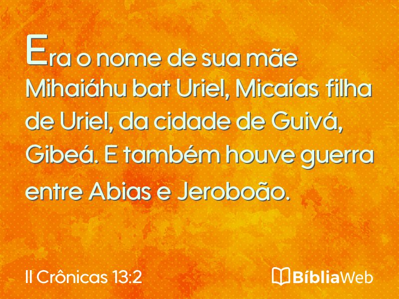 II Crônicas 13:2 em imagem para compartilhar