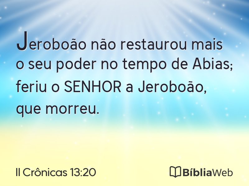 II Crônicas 13:20 em imagem para compartilhar