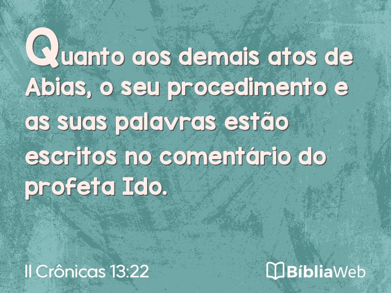 II Crônicas 13:22 em imagem para compartilhar