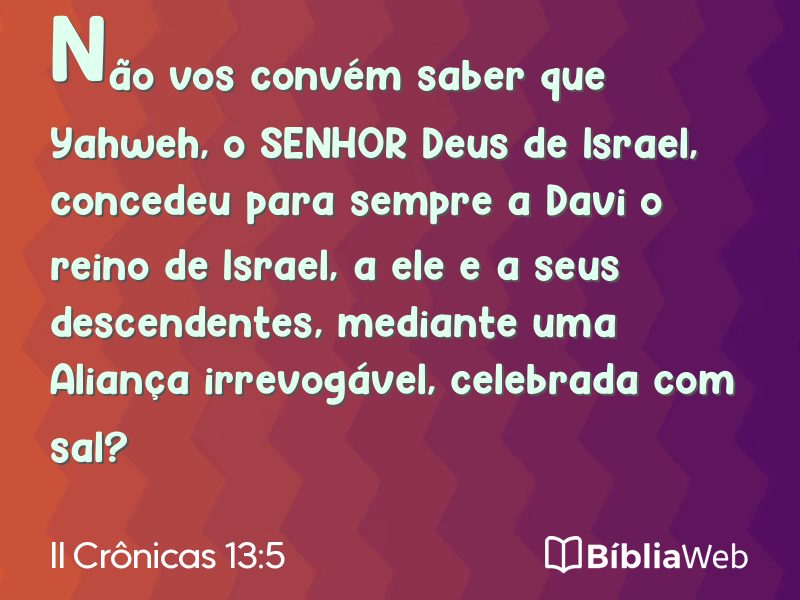 II Crônicas 13:5 em imagem para compartilhar