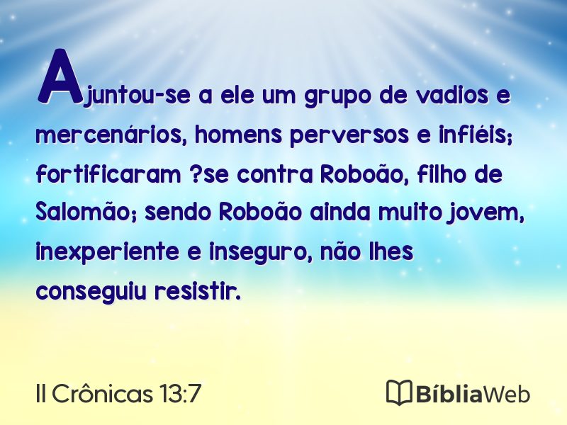II Crônicas 13:7 em imagem para compartilhar