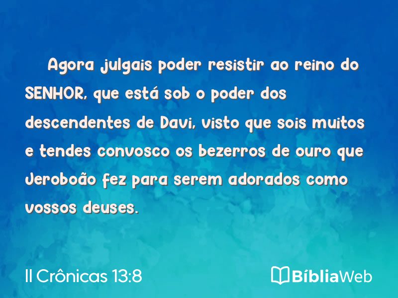 II Crônicas 13:8 em imagem para compartilhar