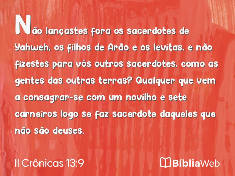 II Crônicas 13:9 em imagem para compartilhar