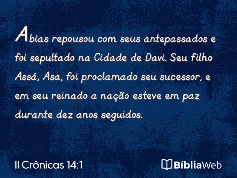 II Crônicas 14:1 em imagem para compartilhar