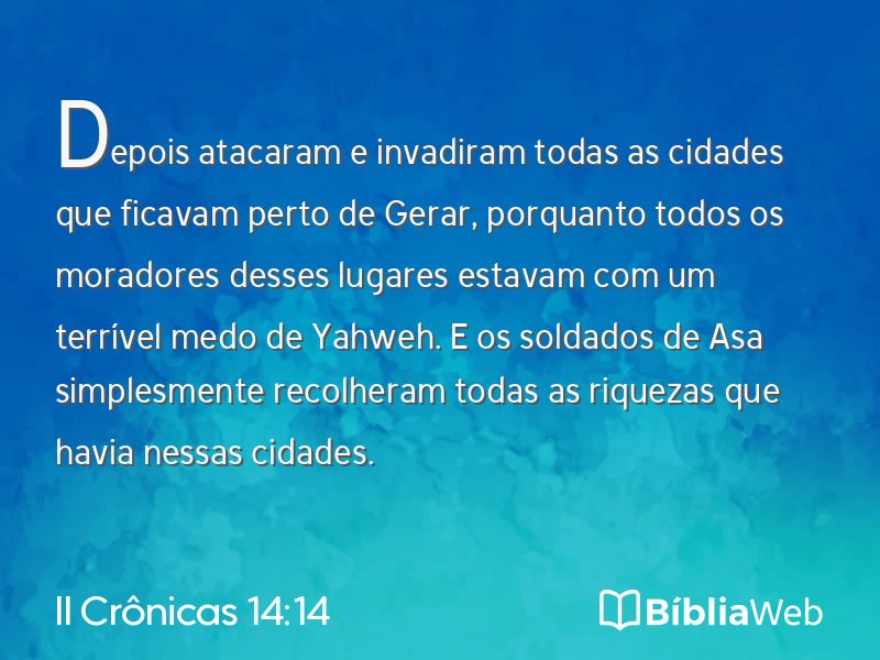 II Crônicas 14:14 em imagem para compartilhar