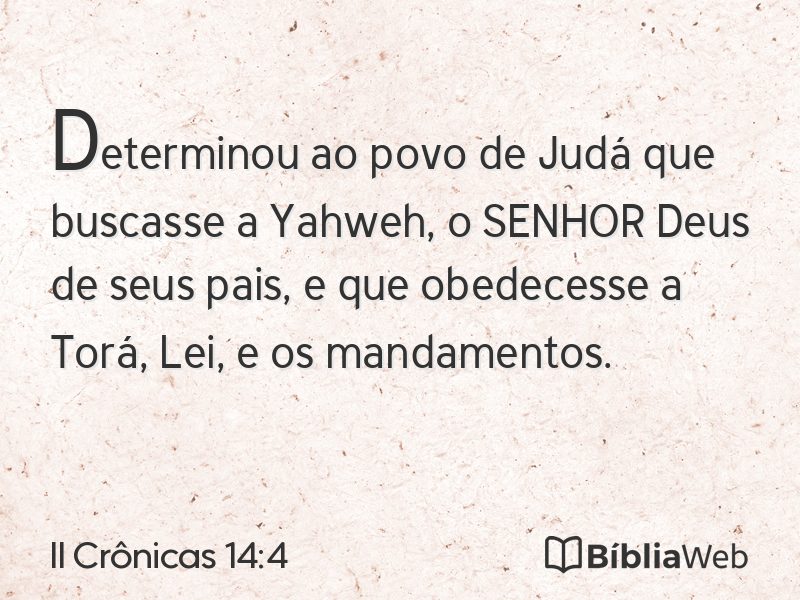 II Crônicas 14:4 em imagem para compartilhar