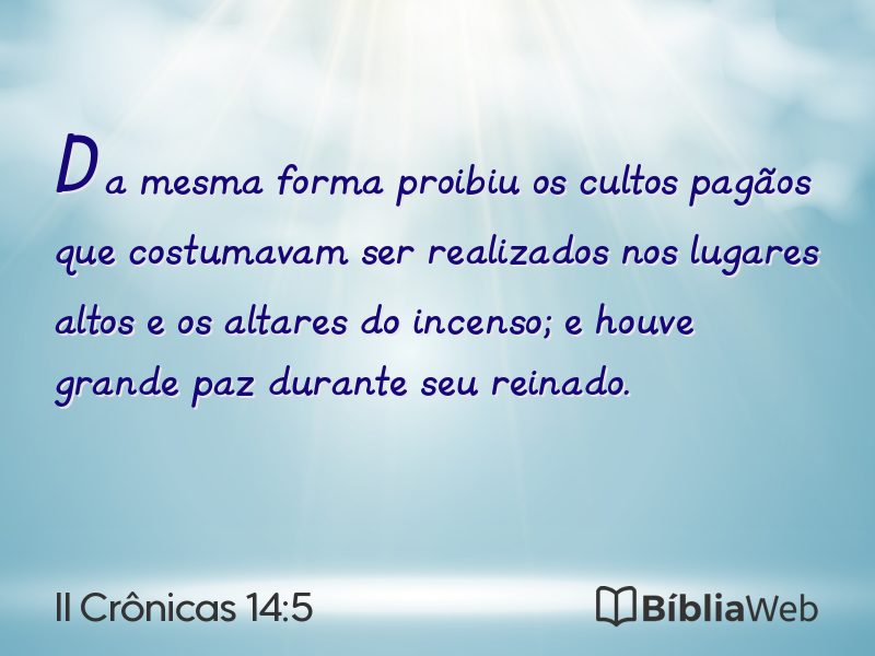 II Crônicas 14:5 em imagem para compartilhar