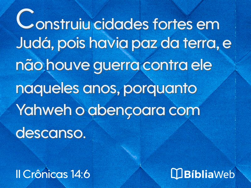 II Crônicas 14:6 em imagem para compartilhar