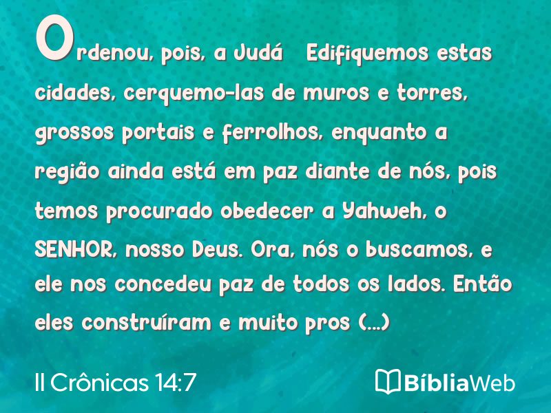 II Crônicas 14:7 em imagem para compartilhar