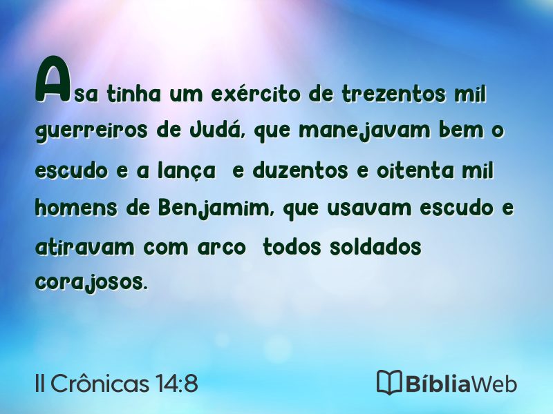 II Crônicas 14:8 em imagem para compartilhar