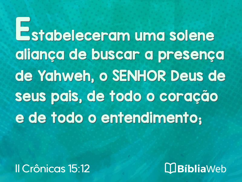 II Crônicas 15:12 em imagem para compartilhar