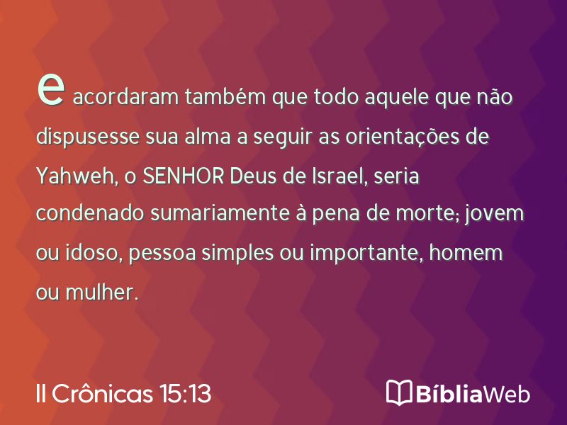 II Crônicas 15:13 em imagem para compartilhar