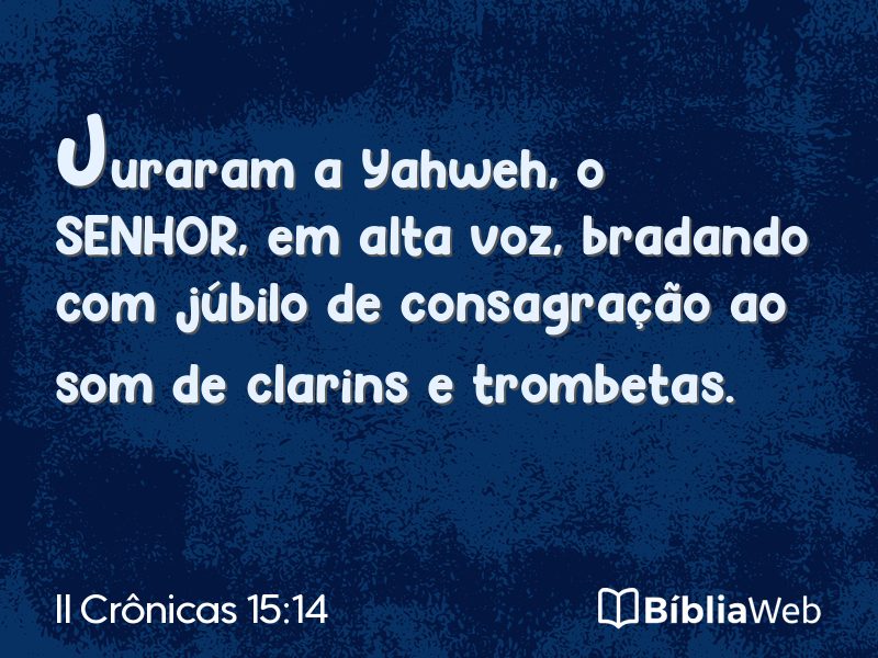 II Crônicas 15:14 em imagem para compartilhar
