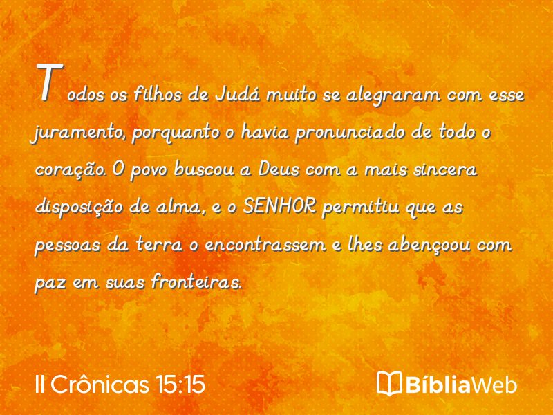 II Crônicas 15:15 em imagem para compartilhar