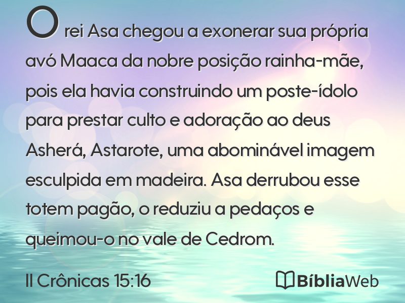 II Crônicas 15:16 em imagem para compartilhar