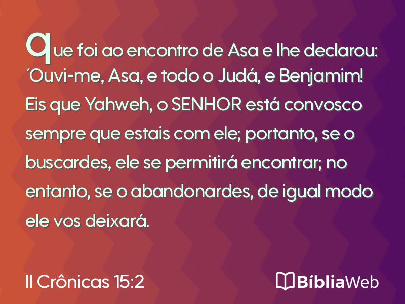 II Crônicas 15:2 em imagem para compartilhar
