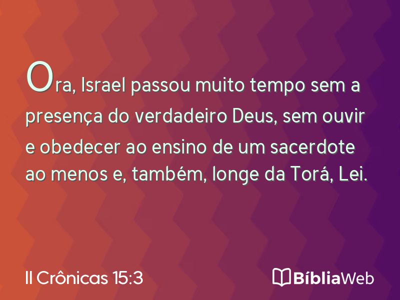 II Crônicas 15:3 em imagem para compartilhar