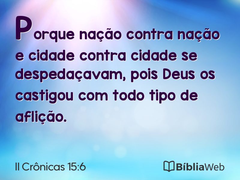 II Crônicas 15:6 em imagem para compartilhar