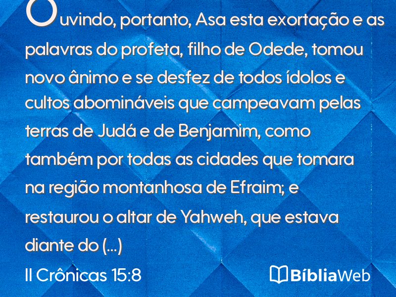II Crônicas 15:8 em imagem para compartilhar