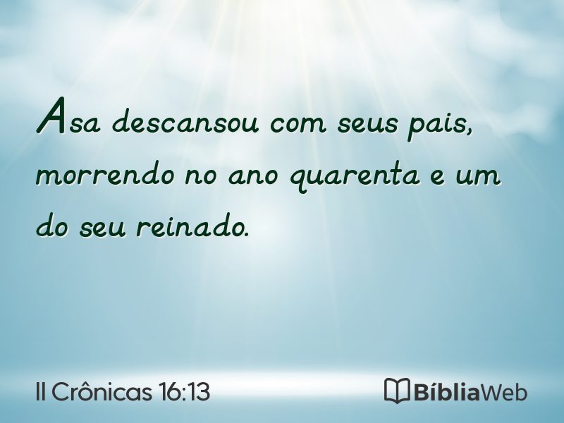 II Crônicas 16:13 em imagem para compartilhar
