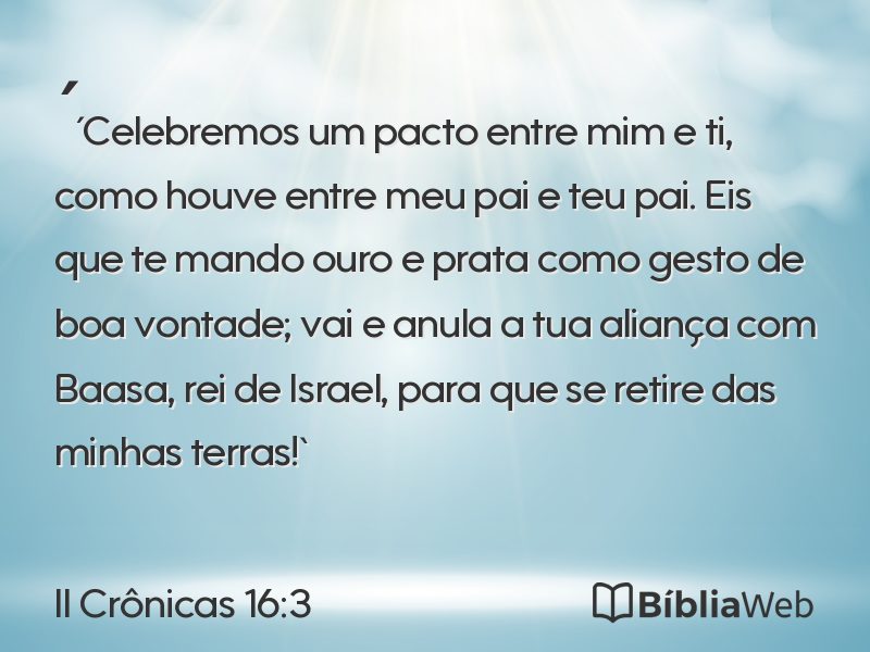 II Crônicas 16:3 em imagem para compartilhar