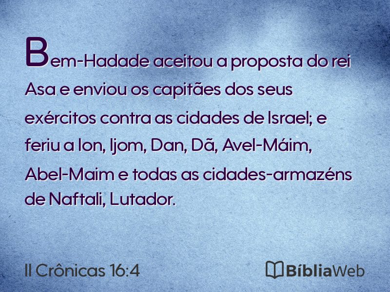 II Crônicas 16:4 em imagem para compartilhar
