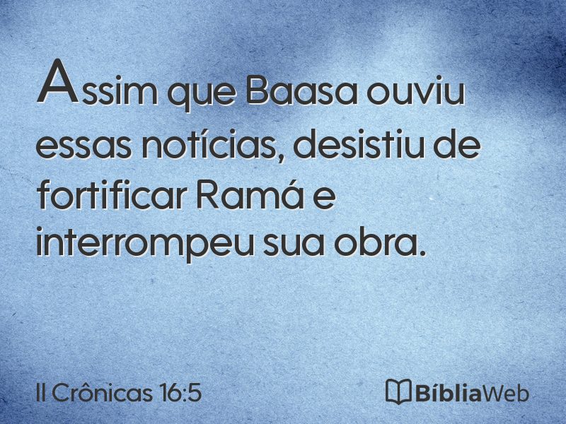 II Crônicas 16:5 em imagem para compartilhar