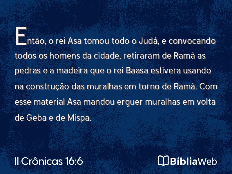 II Crônicas 16:6 em imagem para compartilhar