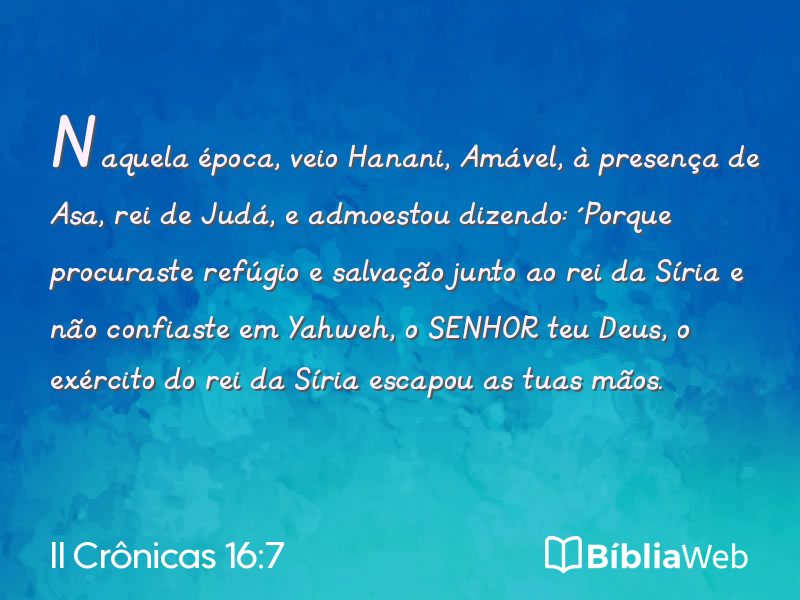 II Crônicas 16:7 em imagem para compartilhar