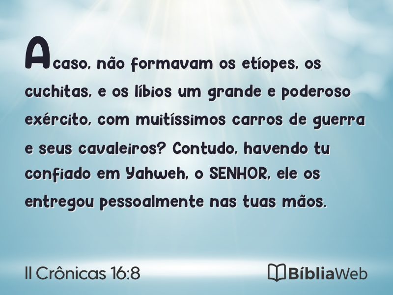II Crônicas 16:8 em imagem para compartilhar