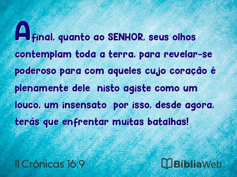 II Crônicas 16:9 em imagem para compartilhar
