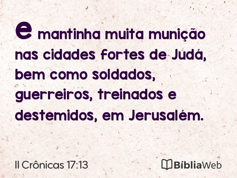 II Crônicas 17:13 em imagem para compartilhar