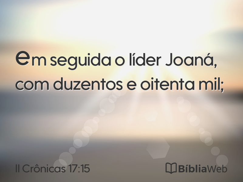 II Crônicas 17:15 em imagem para compartilhar