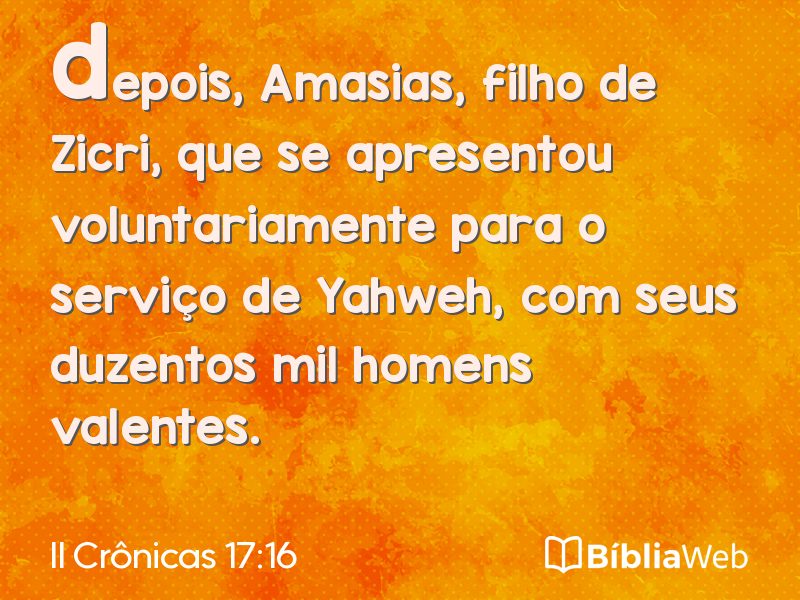 II Crônicas 17:16 em imagem para compartilhar