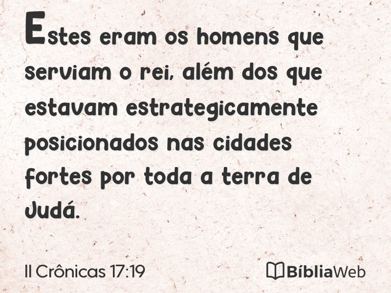 II Crônicas 17:19 em imagem para compartilhar