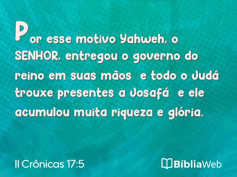 II Crônicas 17:5 em imagem para compartilhar