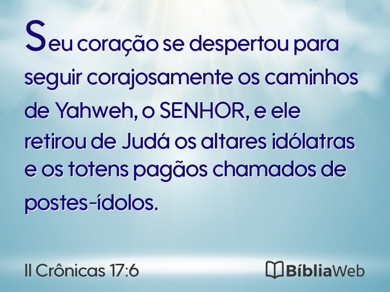 II Crônicas 17:6 em imagem para compartilhar