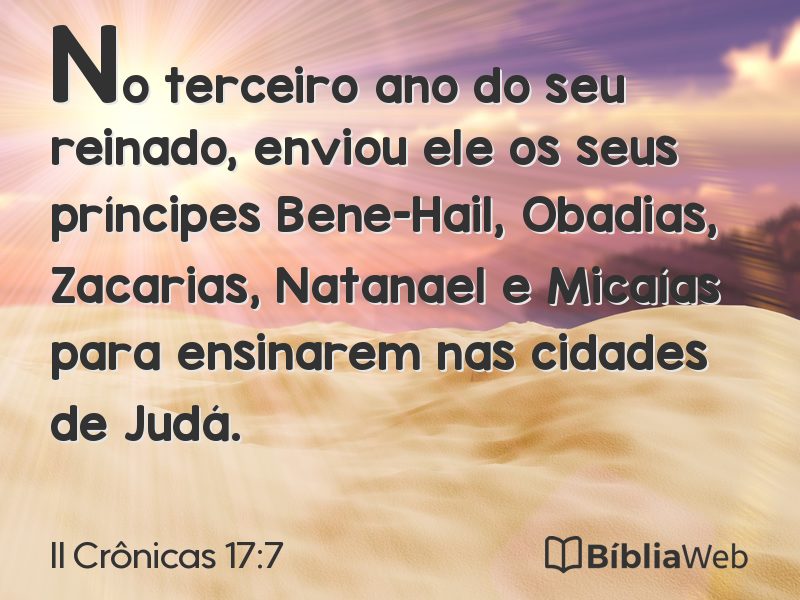 II Crônicas 17:7 em imagem para compartilhar