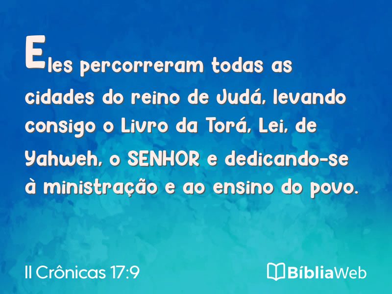 II Crônicas 17:9 em imagem para compartilhar