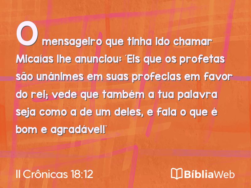 II Crônicas 18:12 em imagem para compartilhar