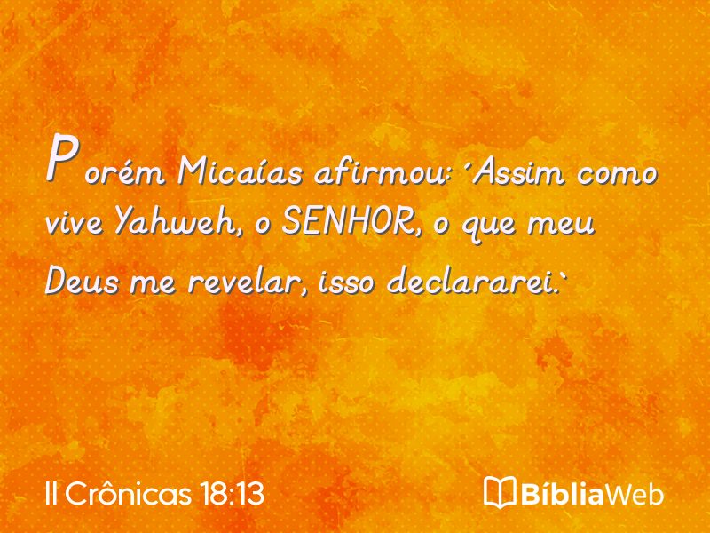 II Crônicas 18:13 em imagem para compartilhar