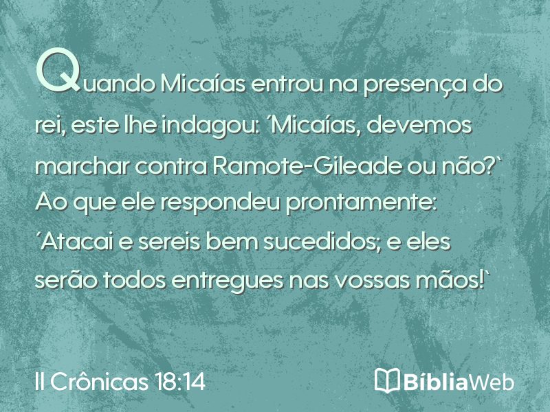 II Crônicas 18:14 em imagem para compartilhar